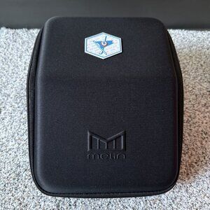 Melin Hat Box Travel Storage Zip Case Black Adjustable Strap Inside Pocket Ocean